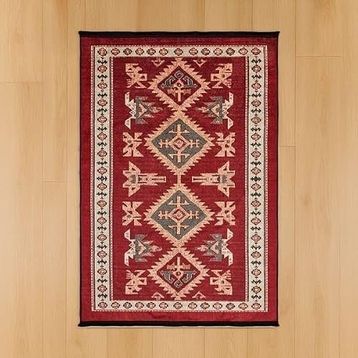 Evidea Soft 160x230 cm Kırmızı Uşak Eşme Desenli Halı