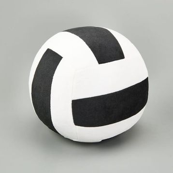 Evidea Soft 20 cm Voleybol Topu Figürlü Siyah Beyaz Yastık