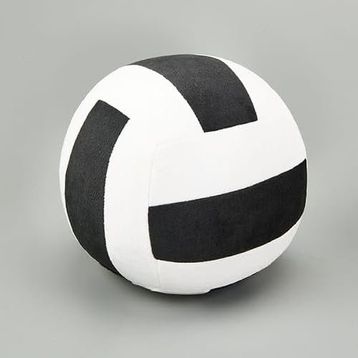 Evidea Soft 20 cm Voleybol Topu Figürlü Siyah Beyaz Yastık