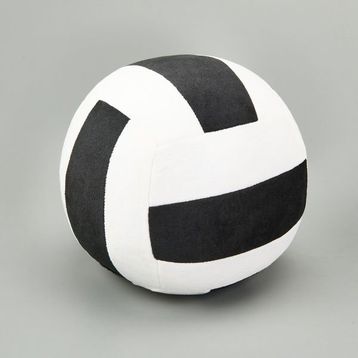 Evidea Soft 20 cm Voleybol Topu Figürlü Siyah Beyaz Yastık