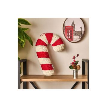 Evidea Soft 27x40 cm Baston Şeker Figürlü Beyaz Kırmızı Yastık