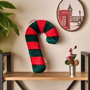 Evidea Soft 27x40 cm Baston Şeker Figürlü Yeşil Kırmızı Yastık