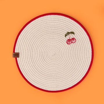 Evidea Soft 33x33 cm Ekru Kiraz Nakışlı Supla