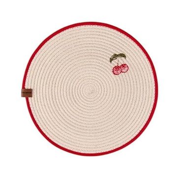 Evidea Soft 33x33 cm Ekru Kiraz Nakışlı Supla