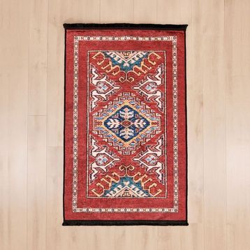 Evidea Soft 80x150 cm Kırmızı Uşak Saray Desenli Halı