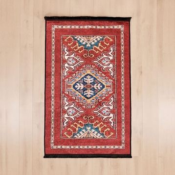 Evidea Soft 80x150 cm Kırmızı Uşak Saray Desenli Halı