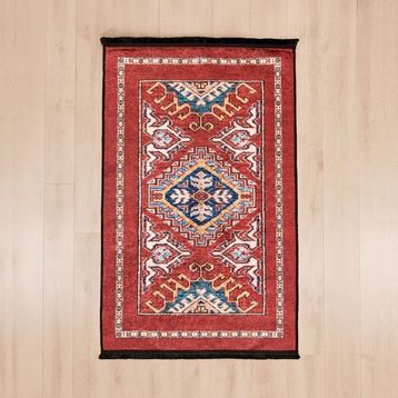 Evidea Soft 80x150 cm Kırmızı Uşak Saray Desenli Halı