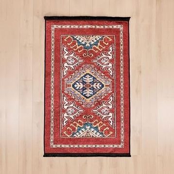 Evidea Soft 80x150 cm Kırmızı Uşak Saray Desenli Halı