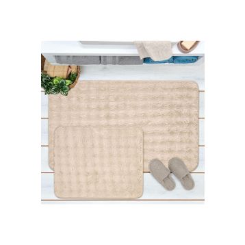 Evidea Soft Artos Bej 60x100 cm + 50x60 cm 2'li Banyo Paspası