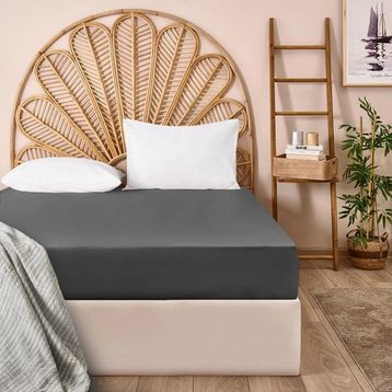 Evidea Soft Basic Antrasit 160x240 cm Tek Kişilik Düz Kenar Çarşaf
