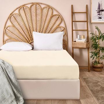 Evidea Soft Basic Ekru 160x240 cm Tek Kişilik Düz Kenar Çarşaf