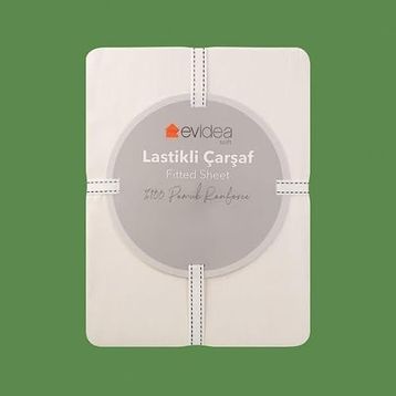 Evidea Soft Basic Ekru 180x200 cm Çift Kişilik Lastikli Çarşaf