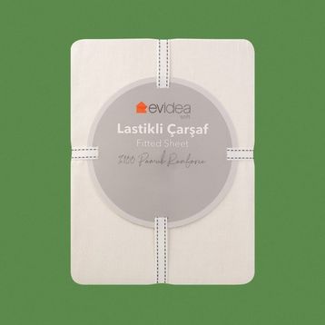 Evidea Soft Basic Ekru 180x200 cm Çift Kişilik Lastikli Çarşaf