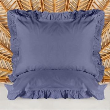 Evidea Soft Basic Fırfırlı Lacivert 50x70 cm 2'li Yastık Kılıfı