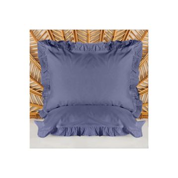 Evidea Soft Basic Fırfırlı Lacivert 50x70 cm 2'li Yastık Kılıfı