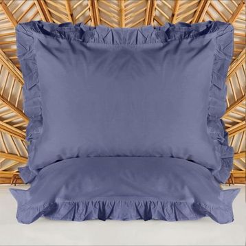 Evidea Soft Basic Fırfırlı Lacivert 50x70 cm 2'li Yastık Kılıfı