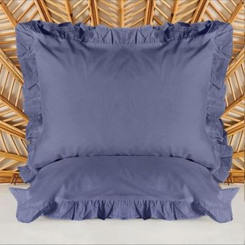 Evidea Soft Basic Fırfırlı Lacivert 50x70 cm 2'li Yastık Kılıfı