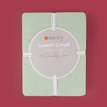 Evidea Soft Basic Yeşil 100x200 cm Tek Kişilik Lastikli Çarşaf