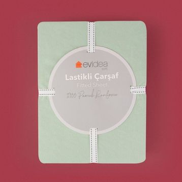 Evidea Soft Basic Yeşil 100x200 cm Tek Kişilik Lastikli Çarşaf