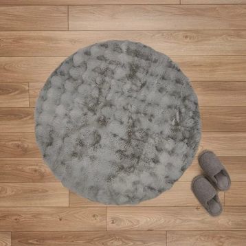 Evidea Soft Bubble Gri 100x100 cm Yuvarlak Halı