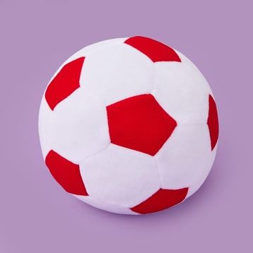 Evidea Soft Futbol Topu Figürlü Beyaz Kırmızı 30x30 cm Yastık