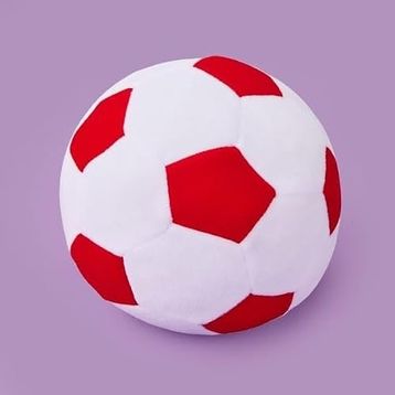 Evidea Soft Futbol Topu Figürlü Beyaz Kırmızı 30x30 cm Yastık