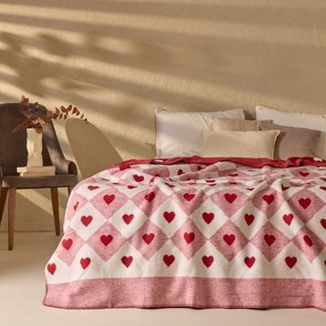 Evidea Soft Kalpli Kırmızı 150x200 cm Pamuklu Tek Kişilik Battaniye