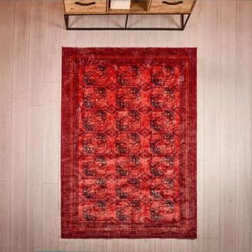 Evidea Soft Karakush Afgan Desenli Kırmızı 160x230 cm Halı