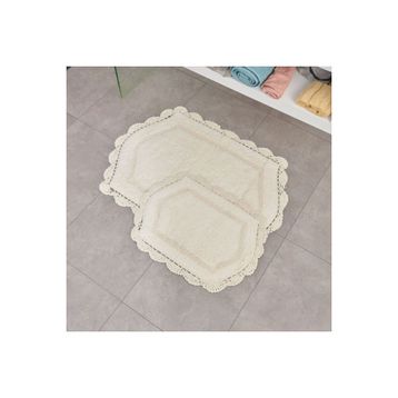 Evidea Soft Lace Ekru 40x60 cm + 60x90 cm 2'li Banyo Paspası