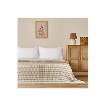 Evidea Soft Lamina Krem 220x240 cm Çift Kişilik Yatak Örtüsü