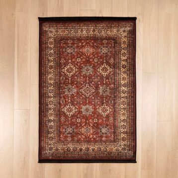 Evidea Soft Line Afgan Desenli Kırmızı 120x180 cm Halı