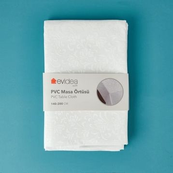 Evidea Soft Lunaria PVC Beyaz 140x200 cm Masa Örtüsü