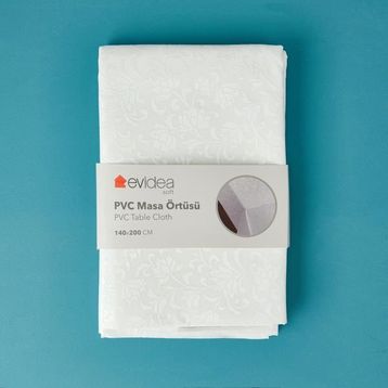 Evidea Soft Lunaria PVC Beyaz 140x200 cm Masa Örtüsü