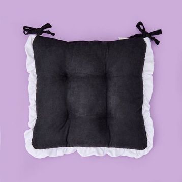 Evidea Soft Nora 40x40 cm Beyaz Siyah Sandalye Minderi