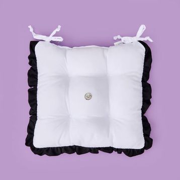 Evidea Soft Nora 40x40 cm Beyaz Siyah Sandalye Minderi