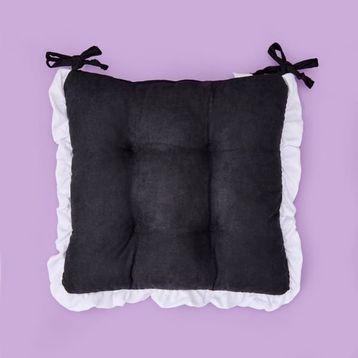 Evidea Soft Nora 40x40 cm Beyaz Siyah Sandalye Minderi