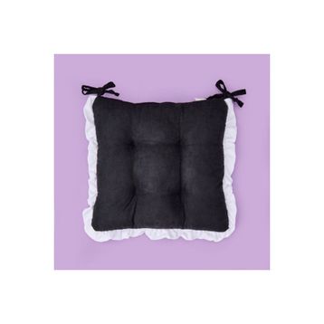 Evidea Soft Nora 40x40 cm Beyaz Siyah Sandalye Minderi