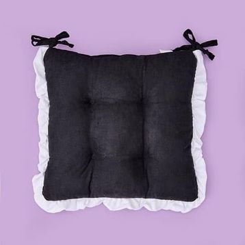 Evidea Soft Nora 40x40 cm Beyaz Siyah Sandalye Minderi