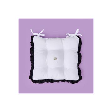Evidea Soft Nora 40x40 cm Beyaz Siyah Sandalye Minderi