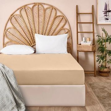 Evidea Soft Penye Bej 100x200 cm Tek Kişilik Lastikli Çarşaf