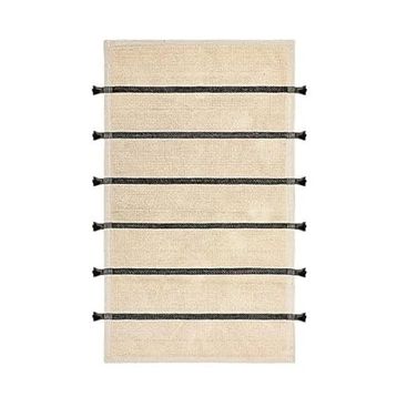 Evidea Soft Rigel Ekru Siyah 60x100 cm Banyo Paspası