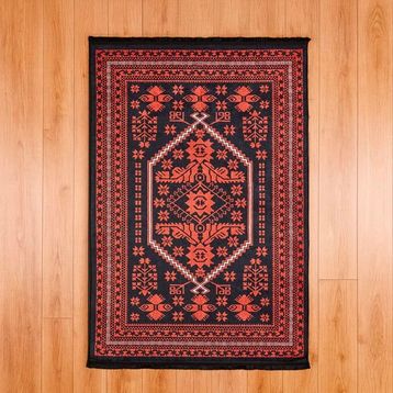 Evidea Soft Ruby Afgan Desenli Kırmızı 120x180 cm Halı