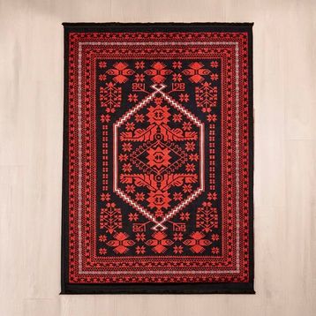 Evidea Soft Ruby Afgan Desenli Kırmızı 160x230 cm Halı