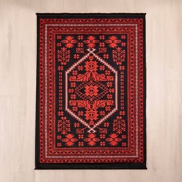 Evidea Soft Ruby Afgan Desenli Kırmızı 160x230 cm Halı