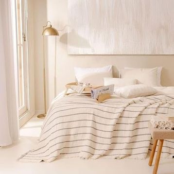 Evidea Soft Serena Ekru Haki 170x230 CM Tek Kişilik Yatak Örtüsü