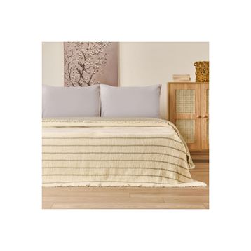 Evidea Soft Serena Ekru Haki 230x250 CM Çift Kişilik Yatak Örtüsü