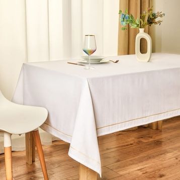 Evidea Soft Stripe Ekru 150x220 cm Masa Örtüsü