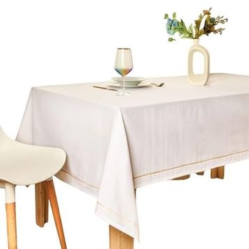 Evidea Soft Stripe Ekru 150x220 cm Masa Örtüsü