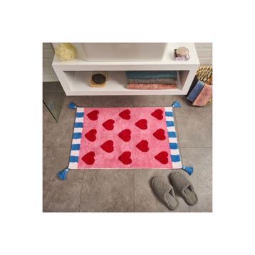 Evidea Soft Tufting Krus Pembe 60x90 cm Banyo Paspası