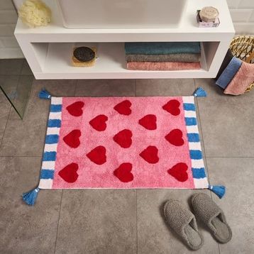 Evidea Soft Tufting Krus Pembe 60x90 cm Banyo Paspası